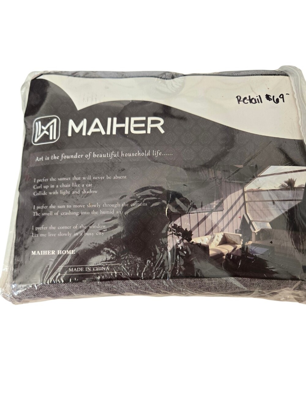 e: MAIHER Home Dark Gray Blackout Curtains Textured Window Panels New